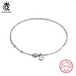 ORSA JEWELS Настоящее серебро 925 проба Браслеты Женские идеальные полированный браслет Омар-коготь-застежка Модные женские украшения SB29