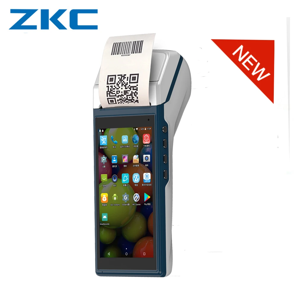 

New cash register model ZKC5501 built in 58mm thermal printer/camera scanner/NFC/3G/WIFI/Bluetooth all in one pos machine