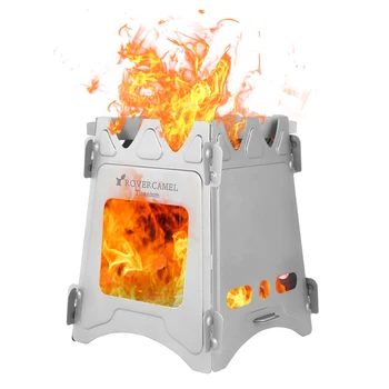 

Camping Wood Stove Portable Folding Lightweight Titanium Wood Burning Backpacking Stove for Outdoor Survival Cooking Picnic