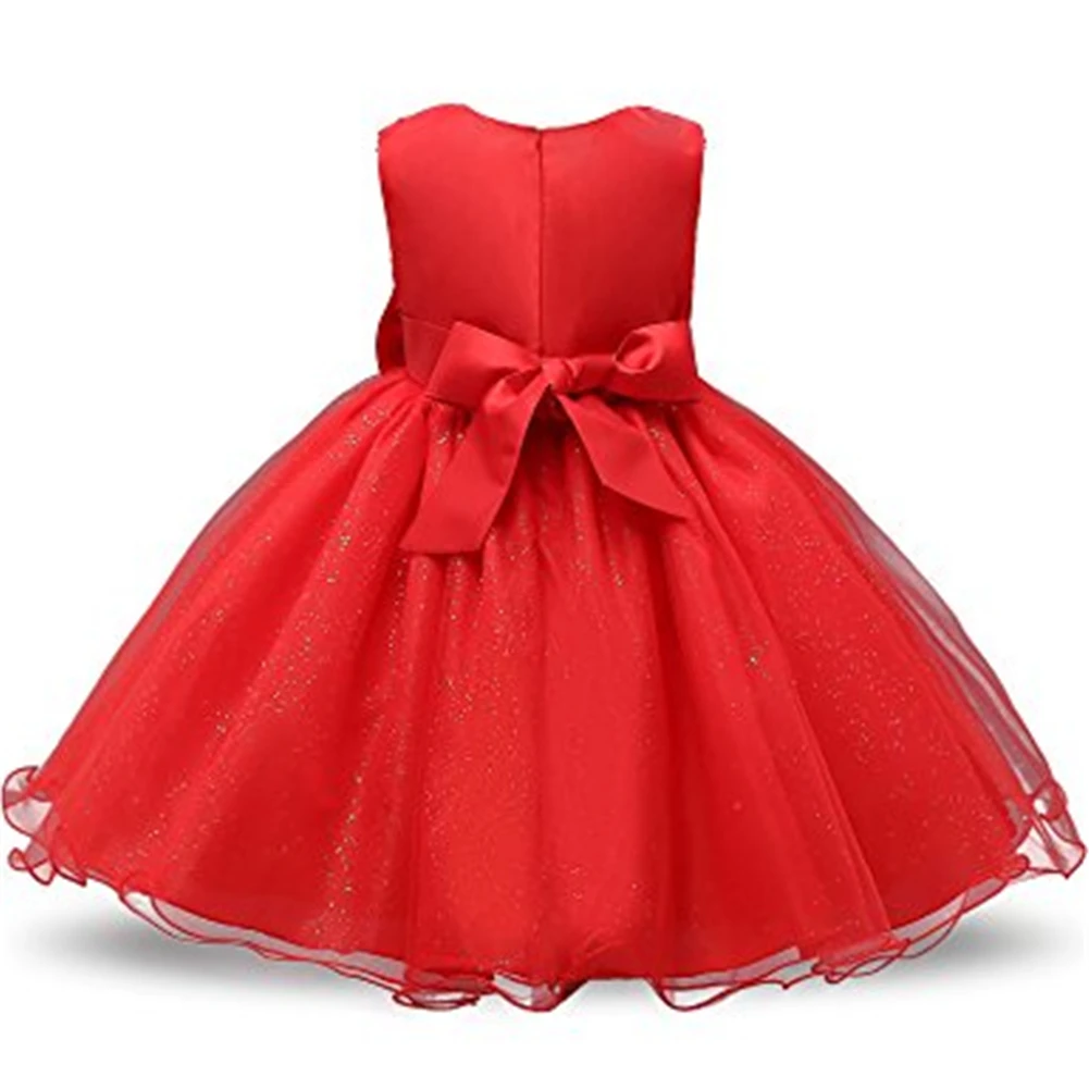 Кружевное платье-пачка принцессы без рукавов с объемным цветком для девочек