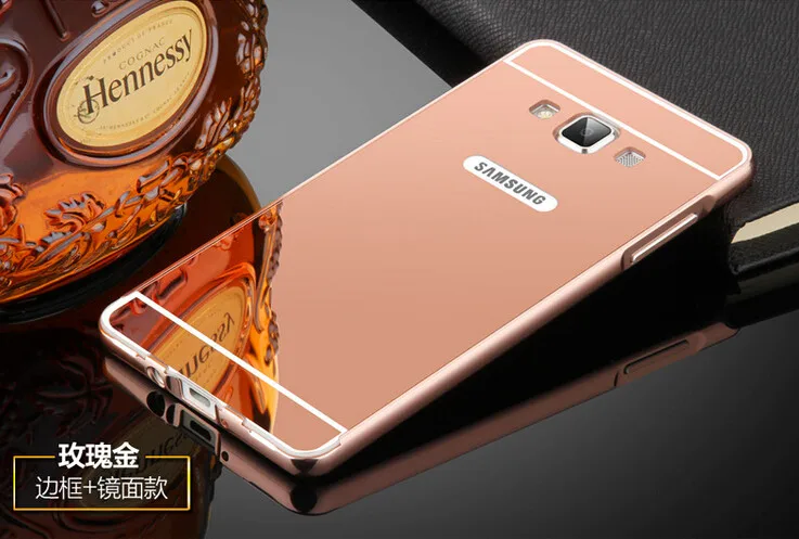 Для Samsung Galaxy J1 2016 Case Зеркало Металлического Алюминия Бампер + Жесткий PC Задняя