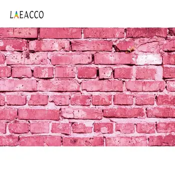 

Laeacco Pink Red Old Brick Wall Stacked Party Decor Baby Portrait Photo Background Photography Backdrop Photocall Photo Studio