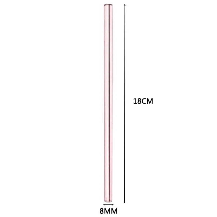 1 шт. многоразовые Стекло соломка красочные смузи питьевой соломинки для молочные коктейли замороженные напитки 2O0718 - Цвет: H