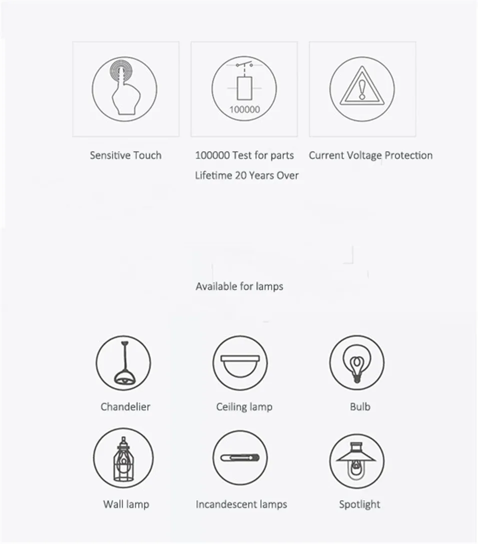 Geeklink US New Arrival 1 2 3 Gang Smart Home Feedback Switches RF Touch Light Panel Remote Control LED Lamps via Thinker 3S-12