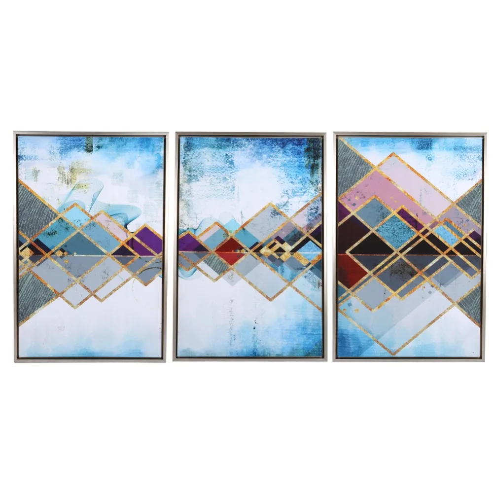 60X90 Nordic Style Vintage Geometric Canvas Art Print Poster Wall