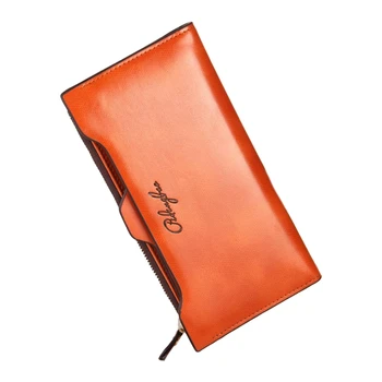 

FGGS-Purse Women Female Long Thin Wallet With Zipper Coin Bag And Removable ID Card