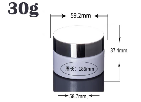 30g 50g White colour glass jars for cosmetics White pearl light Glass Cream Jars Cosmetic Packaging with lid silver plastic caps - Цвет: 30ml