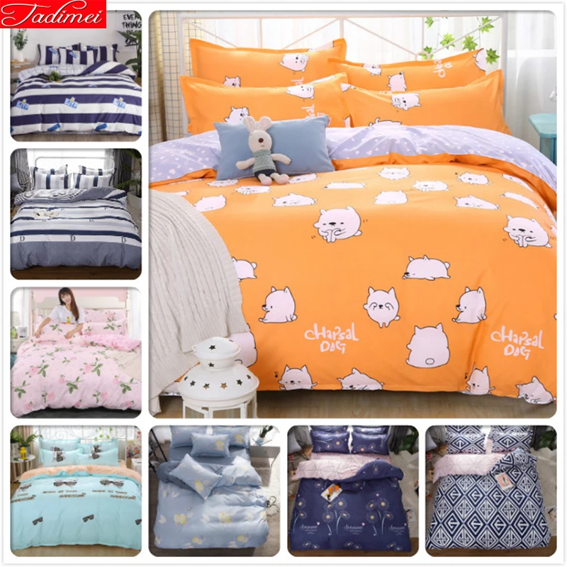 

Cute Animal Avatars Pattern Duvet Cover 3/4pcs Bedding Set Kids Child Adult Bed Linen Single Full Double Queen King Size 150x200