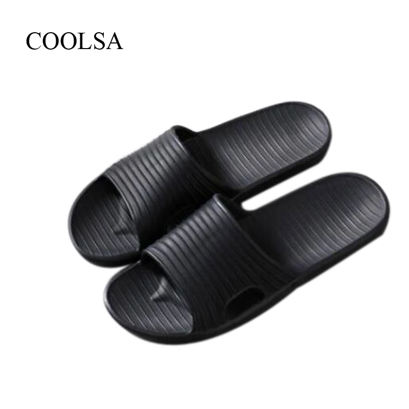 

COOLSA Men's Flat Indoor Slippers Soft EVA Non-slip Bathroom Slippers Men Beach Slippers Flip Flops Drop Shipping Restoration