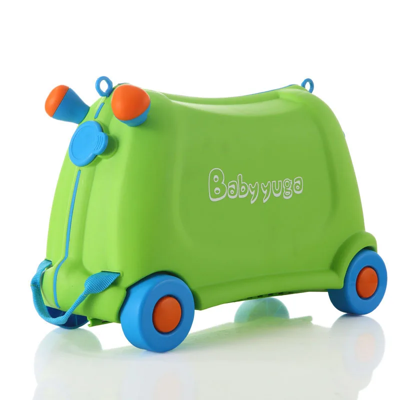 

HOT Kids Seatable toy boy girl baby cars box luggage children creative suitcase travel Pull rod box Lovely Check box Bear 50KG