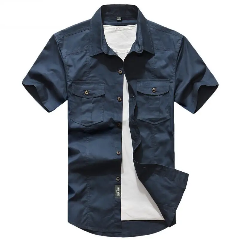 Плюс размеры для мужчин рубашка короткий рукав 2018 Хлопок Мода 100% Свободные Повседневное мужская одежда классические рубашки