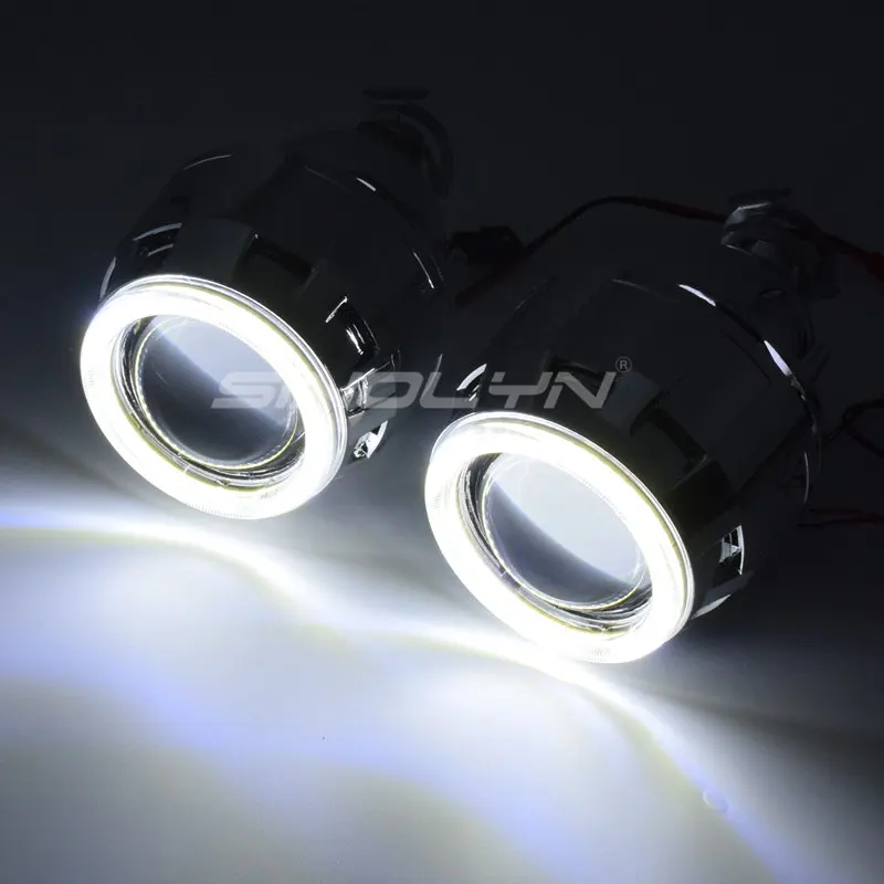 Lente do Farol Kit para h7 Sinolyn Anjo Olhos Bi-xenon Lente 2.5 Projetor h1 Hid Halo Diabo h4 Carros Acessórios Retrofit Estilo 18 High Quality Automóveis e motos