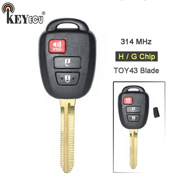 

KEYECU FCC:GQ4-52T / MOZB52TH 314MHz H/ G Chip Replacement 3 Button Remote Key Fob TOY43 for Toyota Rav4 Tacoma Yaris, for Scion