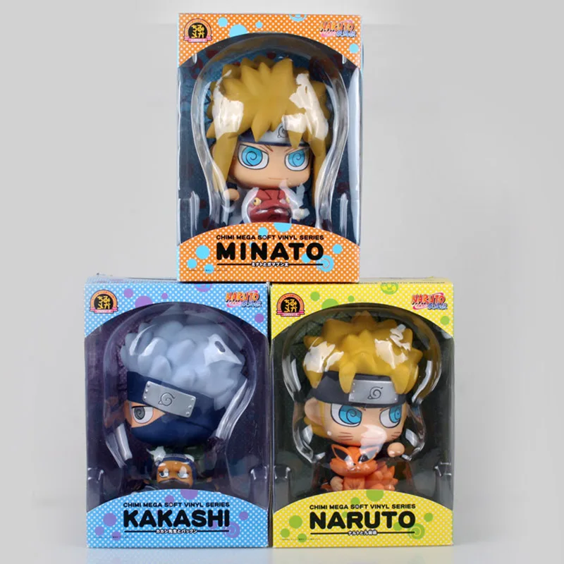 

Naruto Uzumaki Naruto Hatake Kakashi Namikaze Minato Action Figure Piggy Bank Anime Figures Collectable Boxed Model Gifts WX378