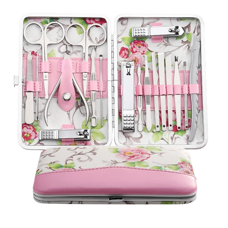  18pcs/Set Manicure Set Professional Nail Art Beauty Tools Sets Clipper Kit Utility Pedicure Scissor