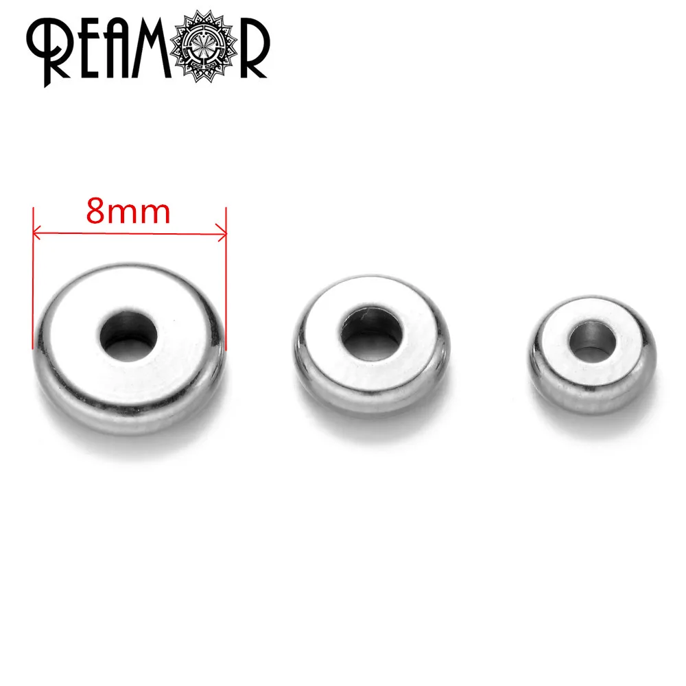 Полировка reamor 316l, нержавеющая сталь, основные бусины, 2 мм, маленькие отверстия, бусины, подвески для плетения браслетов, изготовление ювелирных изделий - Цвет: Outer diameter 8mm
