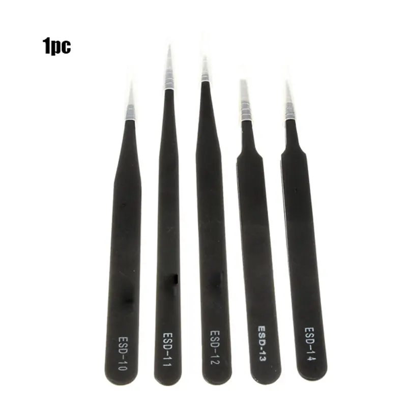 

ESD-10 to ESD-15 Anti-static Curved Straight Tip Forceps Precision Soldering Tweezers Set Electronic ESD Tweezers Tool