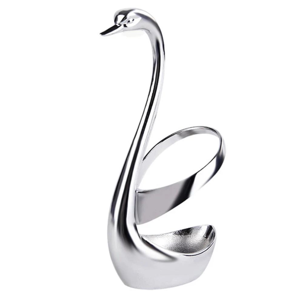 

Creative Stainless Steel Fruit Food Fork Spoon Knife Cutlery Swan Base Holder Set Tableware Utensils Kitchen Tools