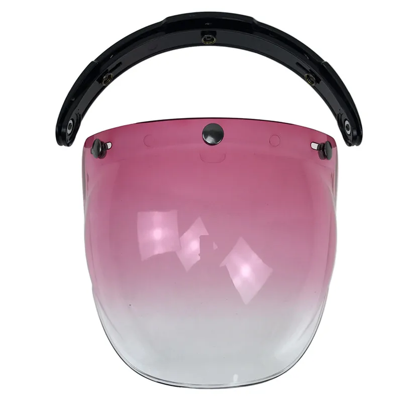 Винтаж шлем с открытым лицом шлем пузырьковый козырек шлем стекло для всех видов шлемов с 3 пряжкой, 10 цветов в ассортименте - Цвет: grandit pink