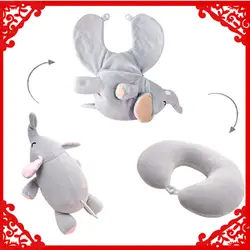 Многофункциональный милые животные стежка Букет плюшевый слон мягкие игрушки для детей u-форма подушки плюшевые подарки