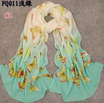 

Wholesale 10pcs/lot printe butterflies floral scarf/shawls chiffon nice popular long beach hijab muslim head scarves FQ011