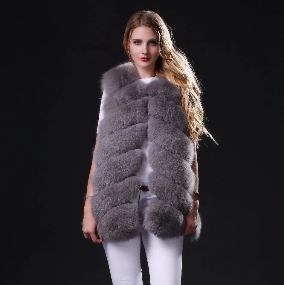 LIYAFUR 2018 Real Genuine Fashion Natural Thick Blue Fox Fur Winter