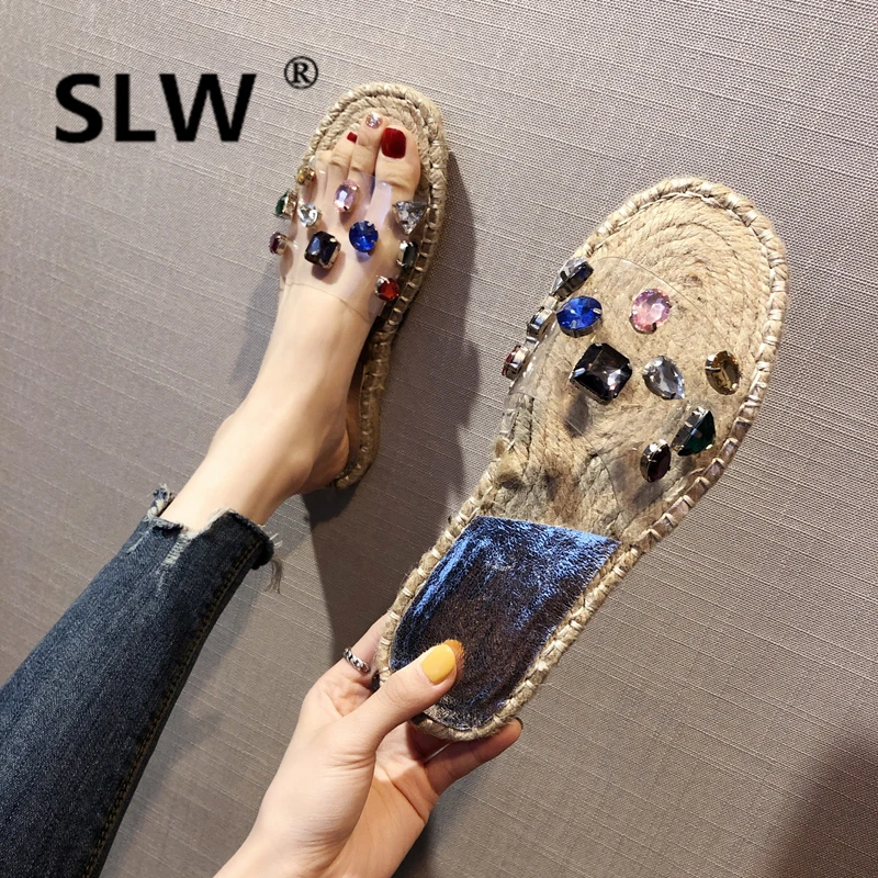 

Socofy Shoes Women Slippers Summer Slides Jelly Flip Flops Transparent Heel Platform Bling Bling Soft Flat Sliders