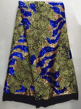 

JL826 New Sequins Gold Line French net lace,high quality Nigerian African tulle mesh lace fabric for party dress 5yards/lot