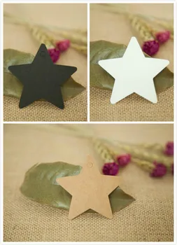 

DHL 5000 Pcs/Lot 6*6cm New Cute Star Baking Handmade Blank Card Hang Label ,Kraft Paper Gift Tags For Party And Price Showing