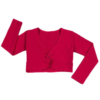 2018 Fashion Girl Ballet Gymnastic Leotard Jacket Long Sleeved Dance Sweater Top Coat Kids Dance Clothing Jacket Wrap Ballet red