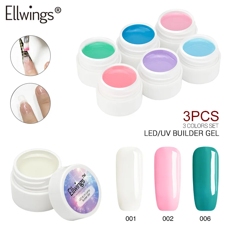Ellwings 3 шт./лот УФ Гель лак для ногтей Лаки Наборы цвета наращивания на сборка