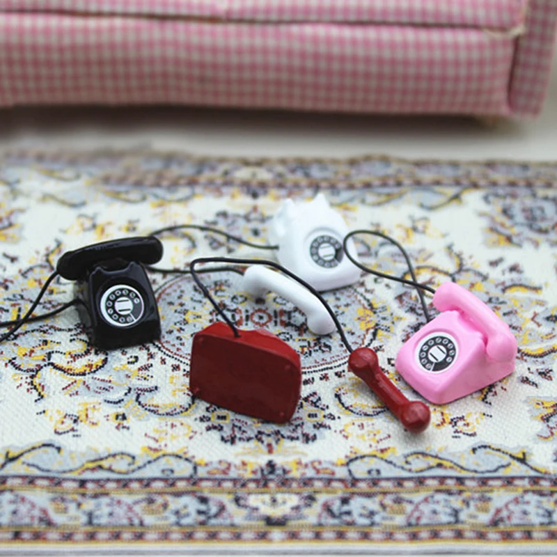 Dollhouse miniature scene model dollhouse accessories mini fixed telephone Fq 
