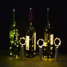 10 шт. 6.5ft 20 светодиодный светильники в форме винных бутылок AA батарея питание гирлянды DIY Рождество гирлянды для вечерние Хэллоуин Свадебный декор