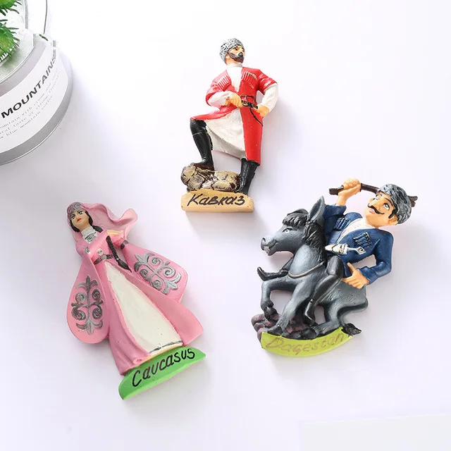 Русские белые персонажи 3D магниты на холодильник туристические сувениры холодильник магнитные наклейки подарок украшение дома аксессуары