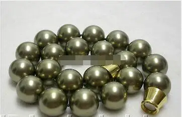

Free Shipping >> new hot RARE 20mm round green shell pearls necklace magnet E882