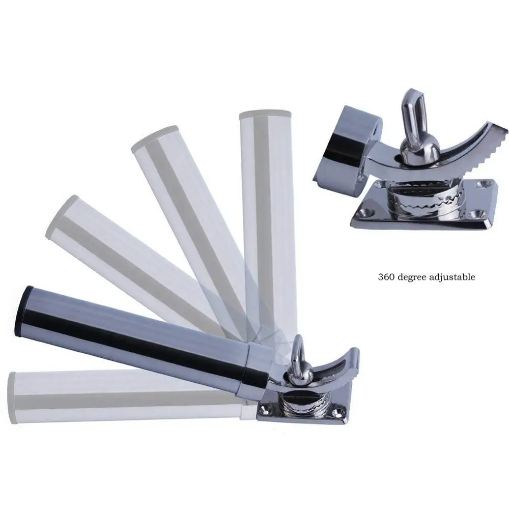  360 Degree Adjustable Fishing Rod Holder Deck Mount 316 Stainless Steel for Marine Boat Yacht