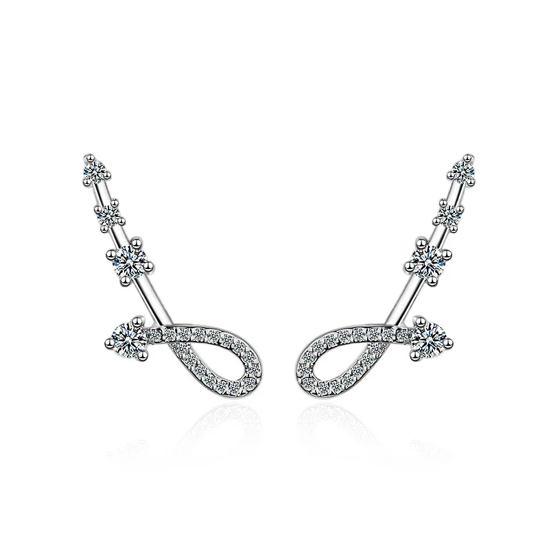 

Trendy Shiny Cubic Zirconia Arrow 925 Sterling Silver Ladies Stud Earrings Original Jewelry For Women No Fade Wholesale Girls