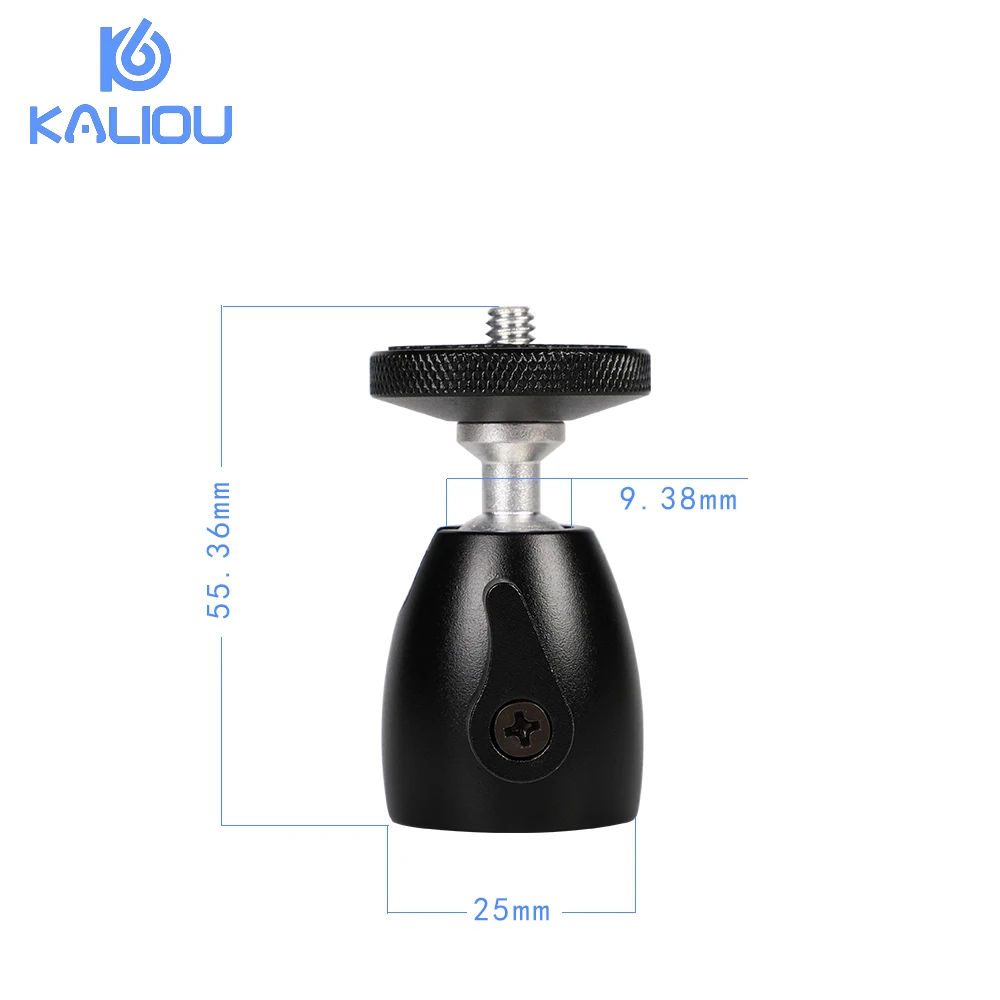 

Kaliou Q39 360 Degree Rotation Mini Ball Head Tripod Head Ballhead DSLR DV Camera Mini Tripod Ballhead 1/4"Screw Mount Stand