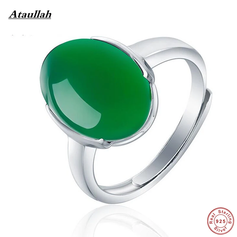 

Ataullah New Natural Jade Chalcedony 925 Sterling Silver Rings for Women Sterling-Silver-Jewelry Wedding Bands Rings RWD825