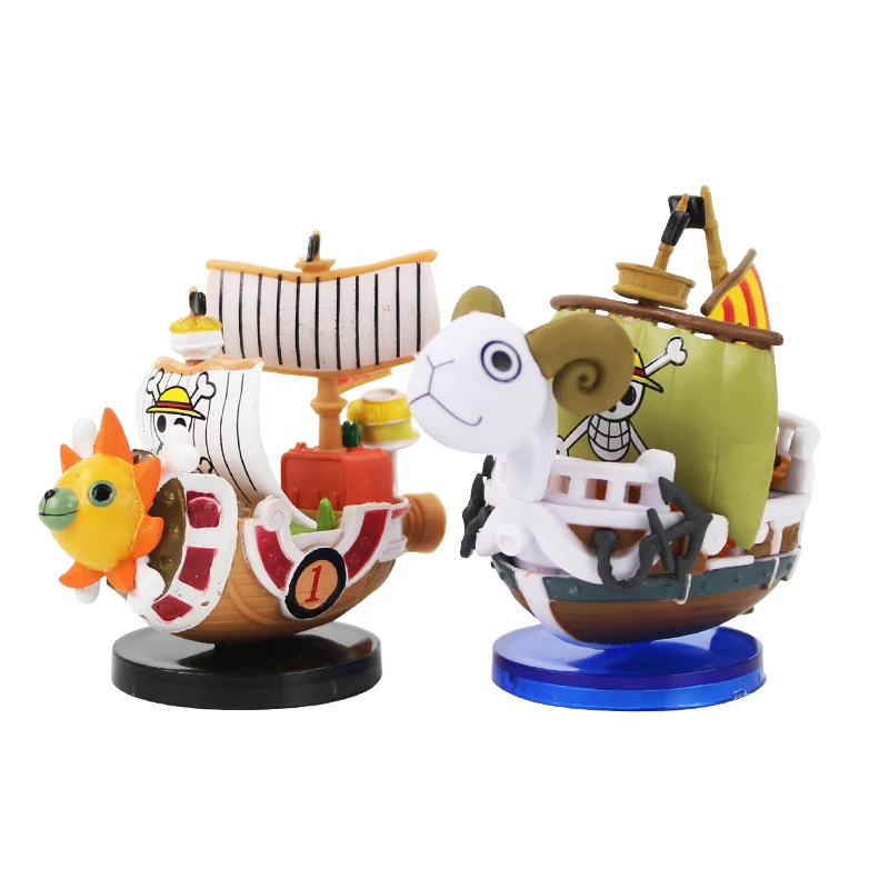 

2Styles 7cm Anime One Piece Mini Thousand Sunny Going Merry Pirate Boat Ship Model PVC Action Figure Collection Toys Doll
