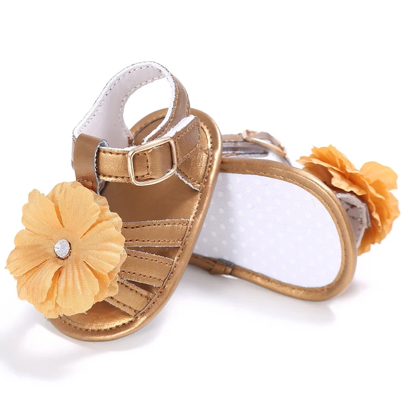 Летние детские для новорожденных Обувь для девочек милые ПУ выдалбливают дышащая Сандалии для девочек с цветочным рисунком для малышей