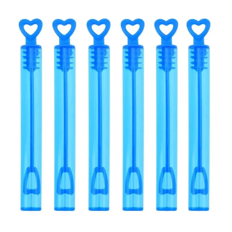 6 шт. цветные пустые бутылки для мыла в форме сердца, свадебные украшения на день рождения, производитель пузырей для детских игр под открытым небом пузырьковая игрушка - Цвет: Синий