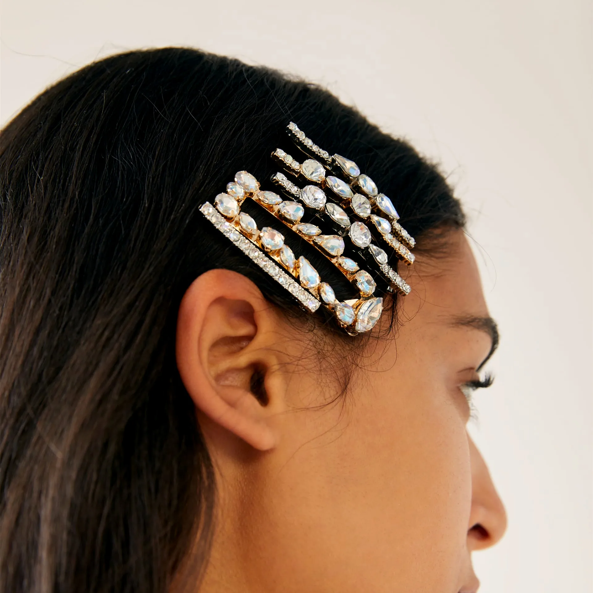 

5pcs/set Fashion Brand Shiny AB Crystal Hair Clips For Women Hair Accessories Barrette Style Hairpins Jewelry