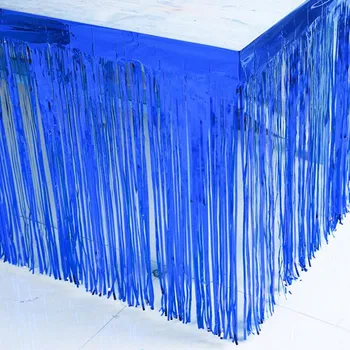 

Colorful Tinsel Tassel Table Skirt Celebration Banquet Table Dress Tableware Curtain Birthday Wedding Party Decoration