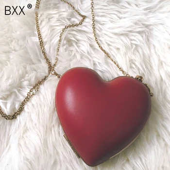 

[BXX] 2020 Summer Personality Stylish Heart Shape Single Shoulder Bag Women's All-match Chain Messenger Bag Party Bags LI626