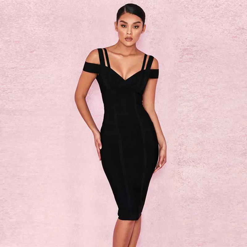 

wholesale New Dress Black and wine red Elastic tight pack hip Fashion elegance Cocktail party bandage dress (L2414)