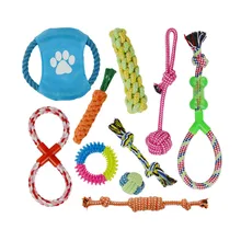 10Pcs Dog Interactive Toy Chihuahua Chew Toy Flying Discs Ropes Pet Ball Love Throwing Bite Toy Tooth Cleaning Honden speelgoed 10Pcs Dog Interactive Toy Chihuahua Chew Toy Flying Discs Ropes Pet Ball Love Throwing Bite Toy Tooth Cleaning Honden speelgoed