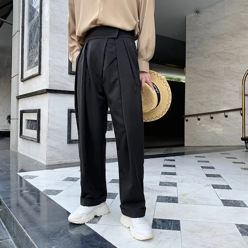 

Men Women High Waist Casual Pant Male Japan Streetwear Harem Pant Fashion Suit Trousers