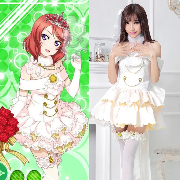 Love Live Nishikino Maki Cosplay Costume Easter Egg Bunny Yellow Dress Free Ship