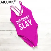 AIUJXK модный Цельный купальник со шнуровкой на день рождения с буквенным принтом, сексуальный цельный купальник, женский купальный костюм для плавания